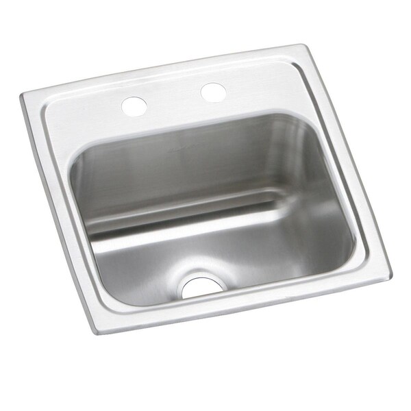 Sink, Stainless Steel, 15 in W x 15 in L x 6.125 in H